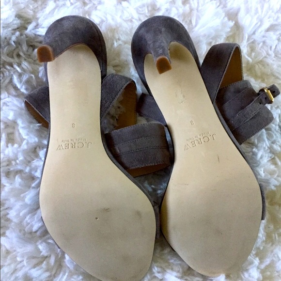 J. Crew Grey Suede Heels with Straps - Picture 7 of 8